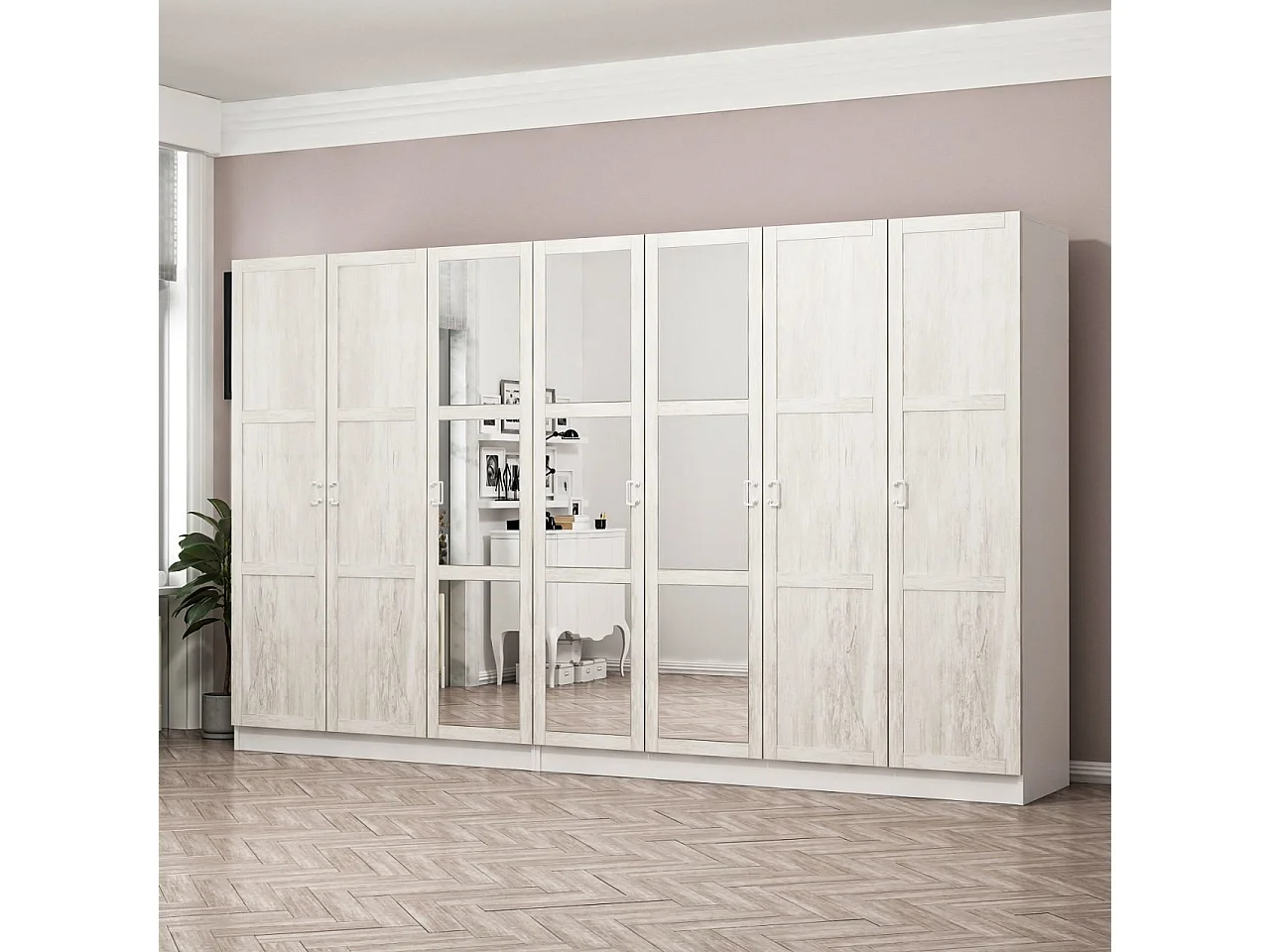 Armario Kale Country-2466 blanco 315x190x52 cm