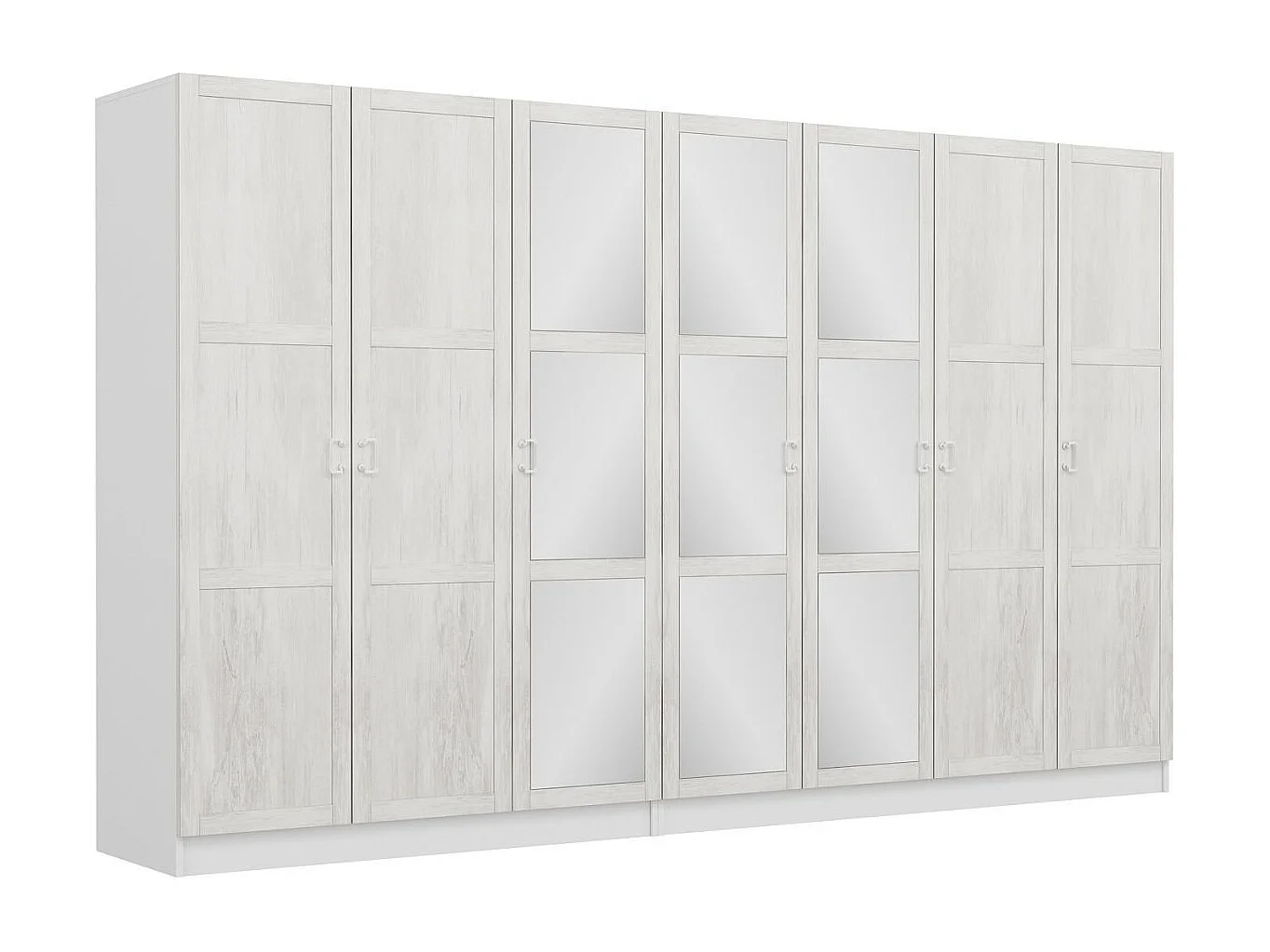 Armoire 7 portes et 9 miroirs modèle 1 Parai L315xH190cm Blanc