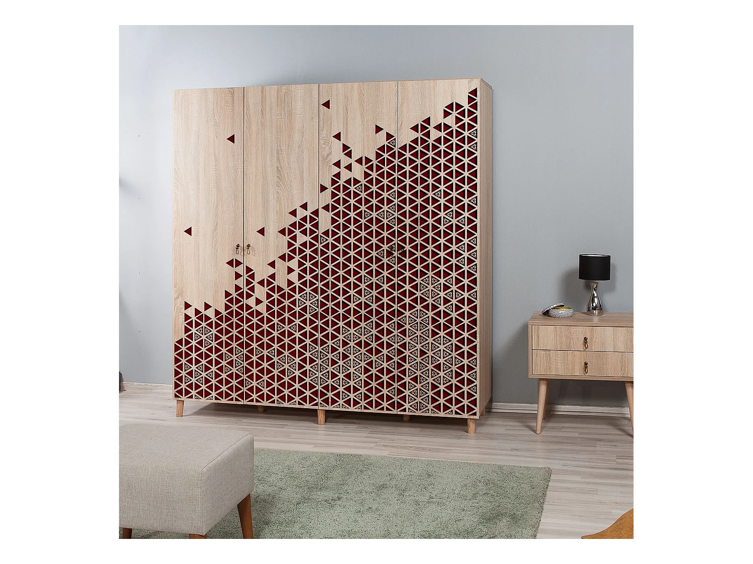 Armario İMAJ-122 sonoma color roble 160x170x40 cm