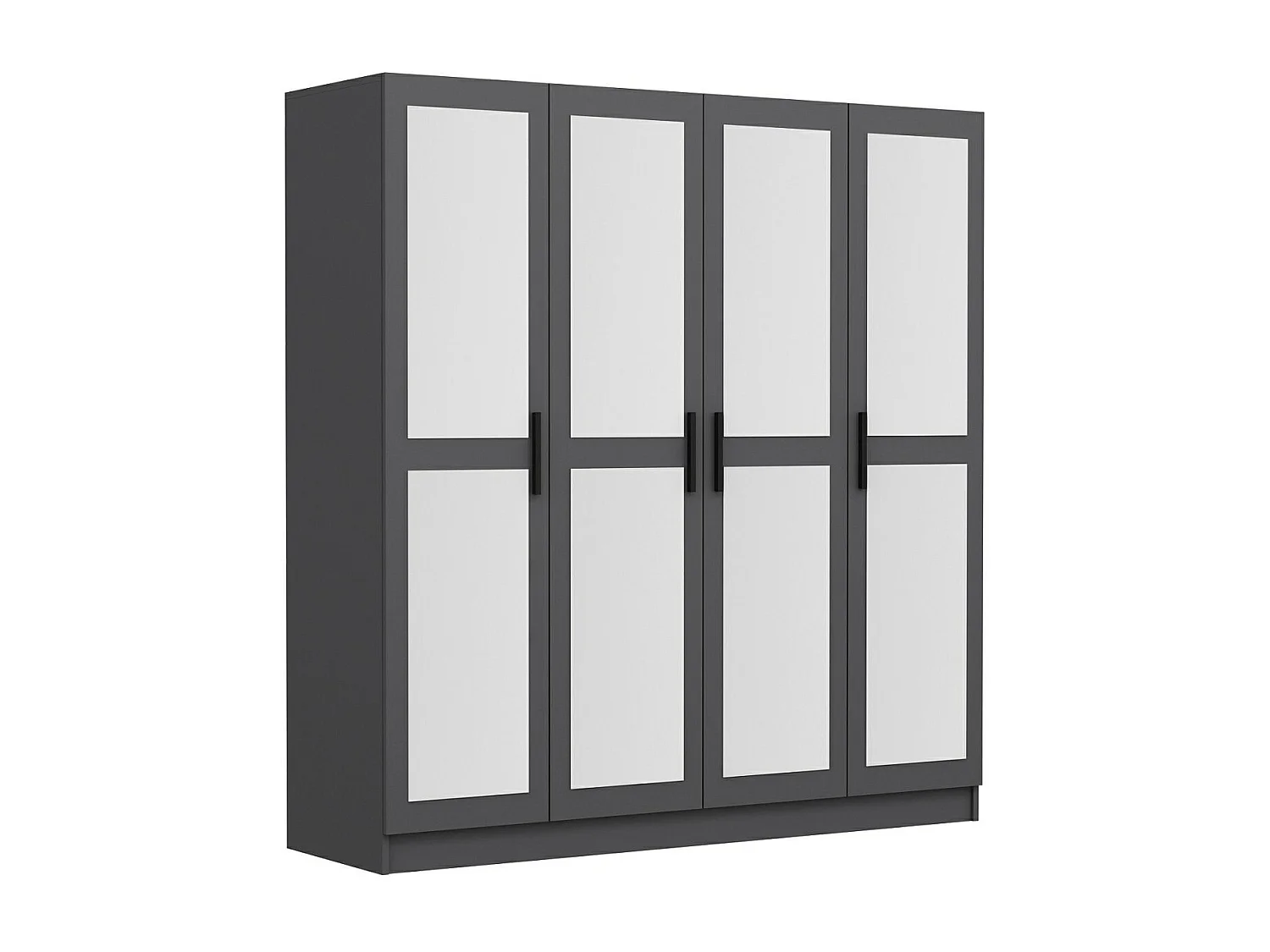 Armoires 4 portes et 8 miroirs Sanur L180xH210cm Anthracite