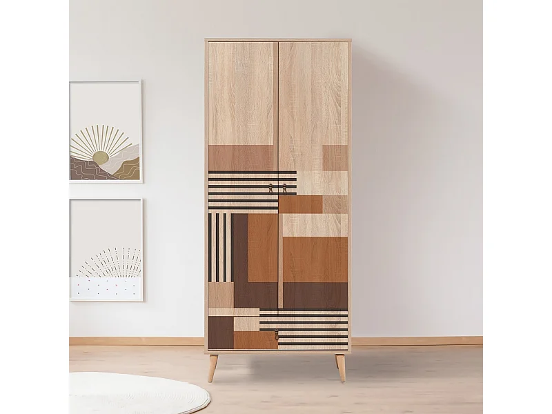 Armario City multicolor 80x190x45 cm