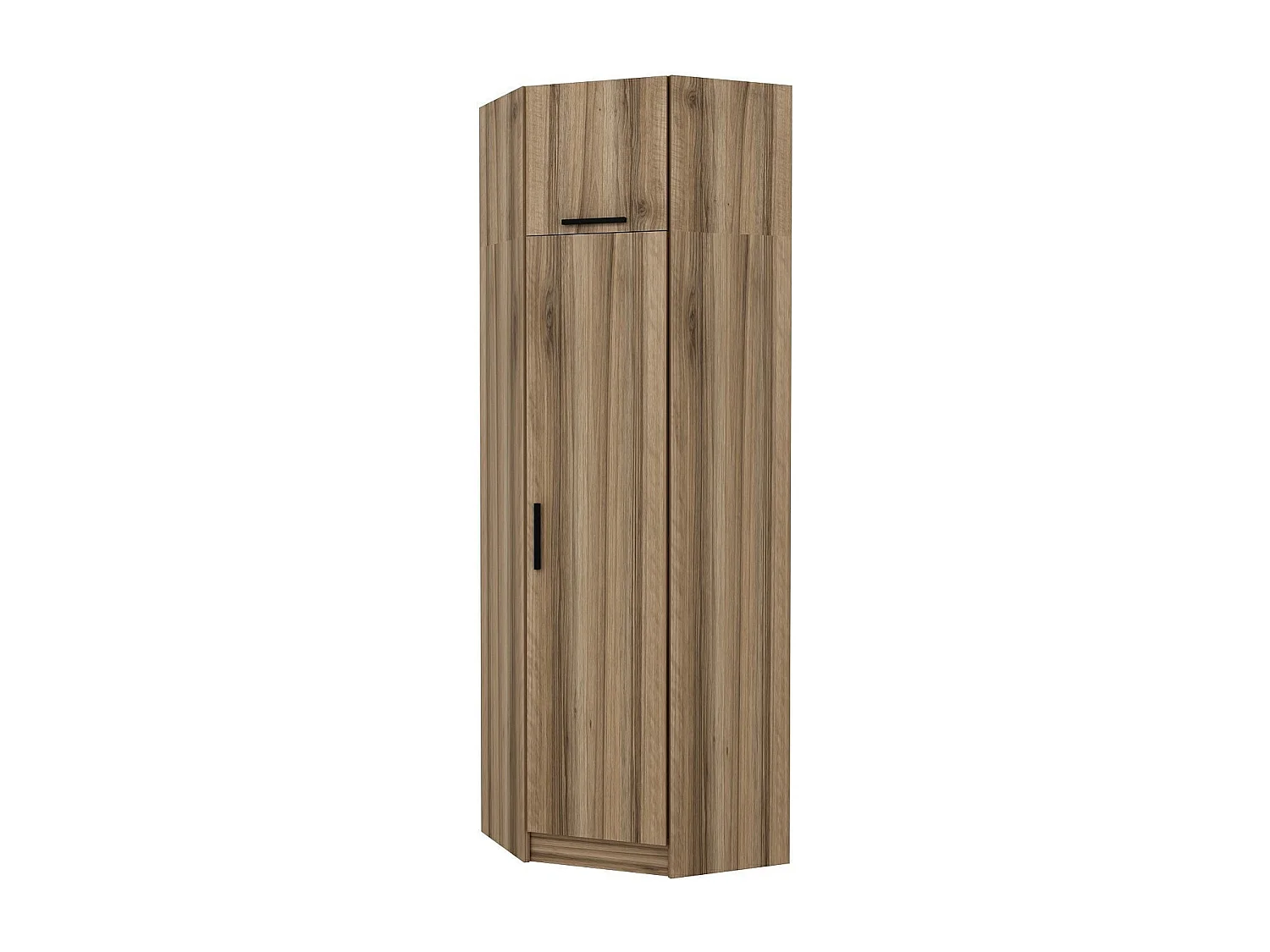 Armoire d'angle 1 porte battante et 1 porte basculante Minel L74xH255cm Chêne naturel
