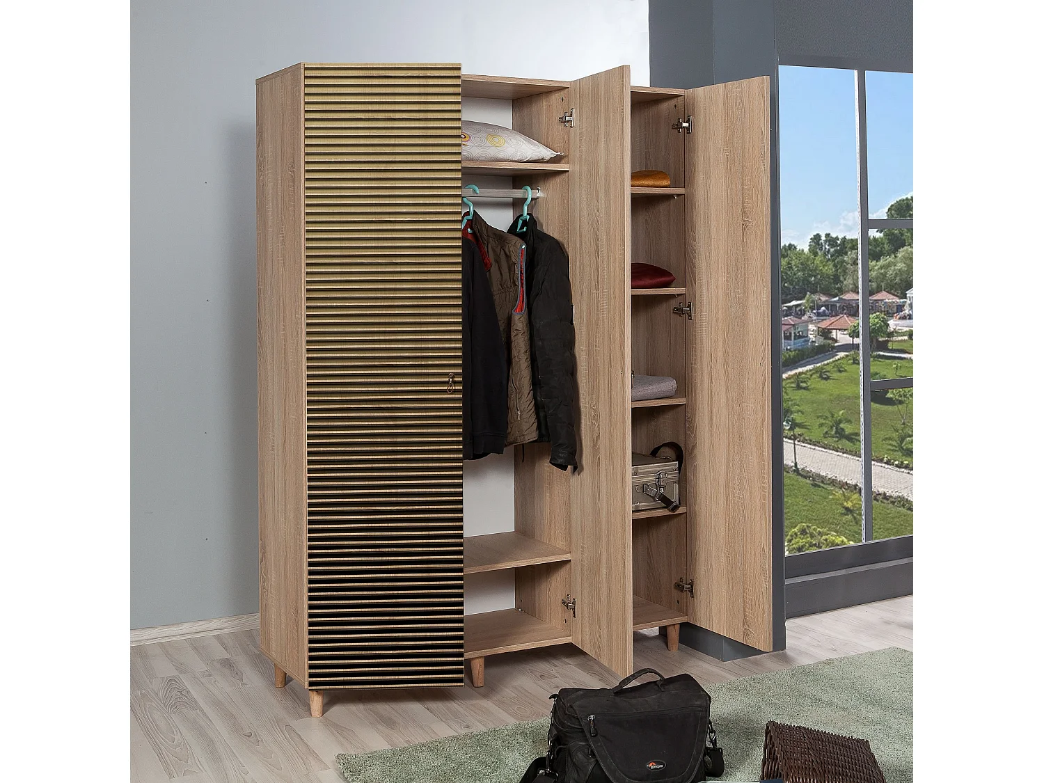 Armario MODE-220 sonoma color roble 180x180x40 cm