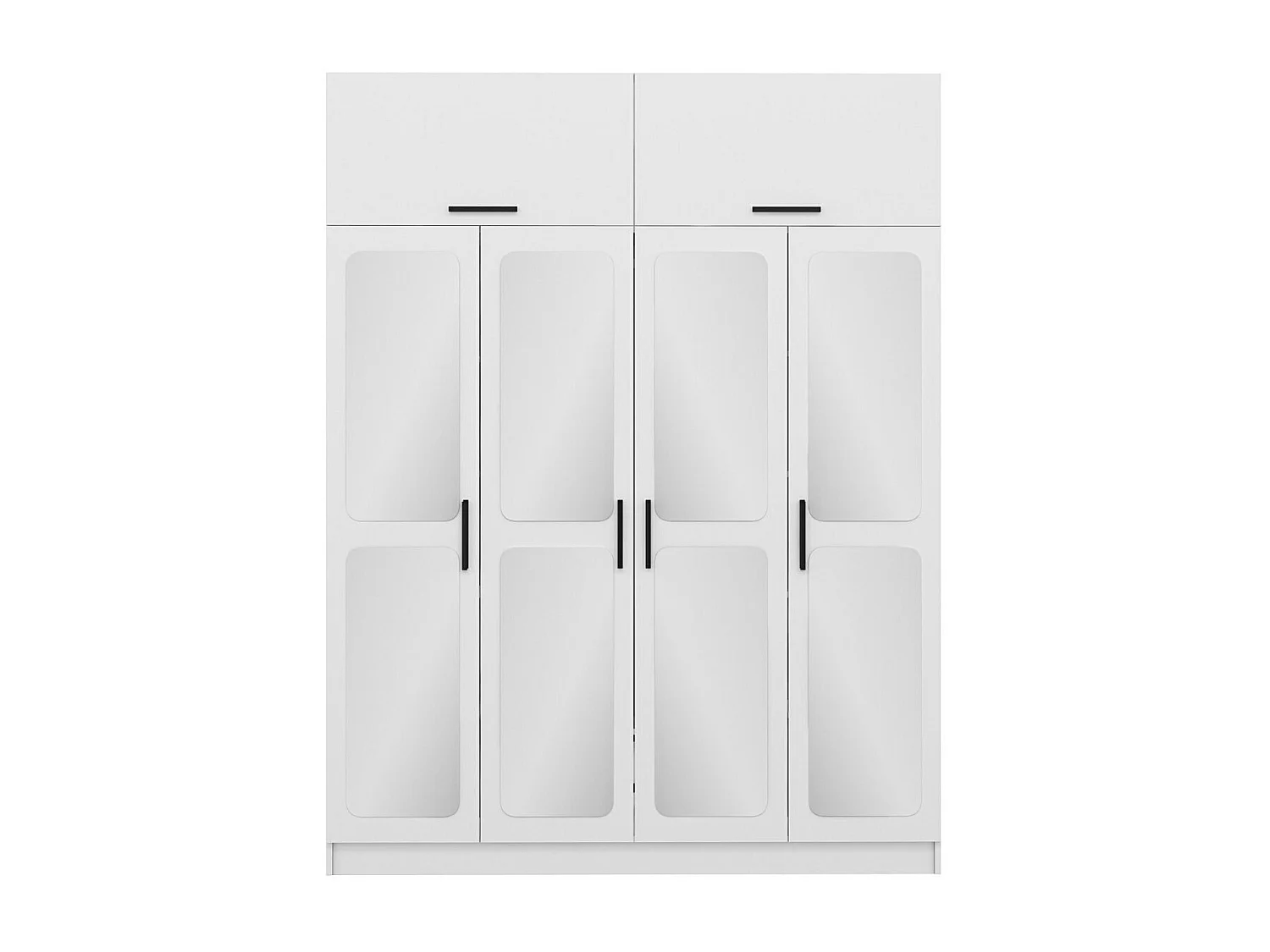 Armoire 6 portes et 8 miroirs Sanur L180xH255cm Blanc