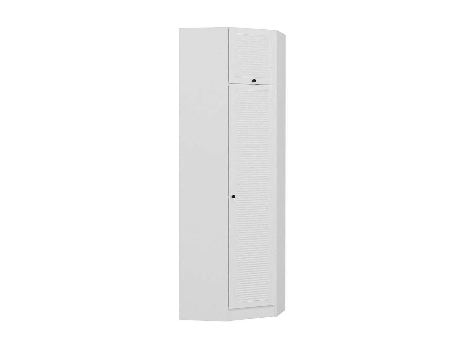 Armoire d'angle 1 porte battante et 1 porte basculante Kuta L74xH235cm Bois Blanc