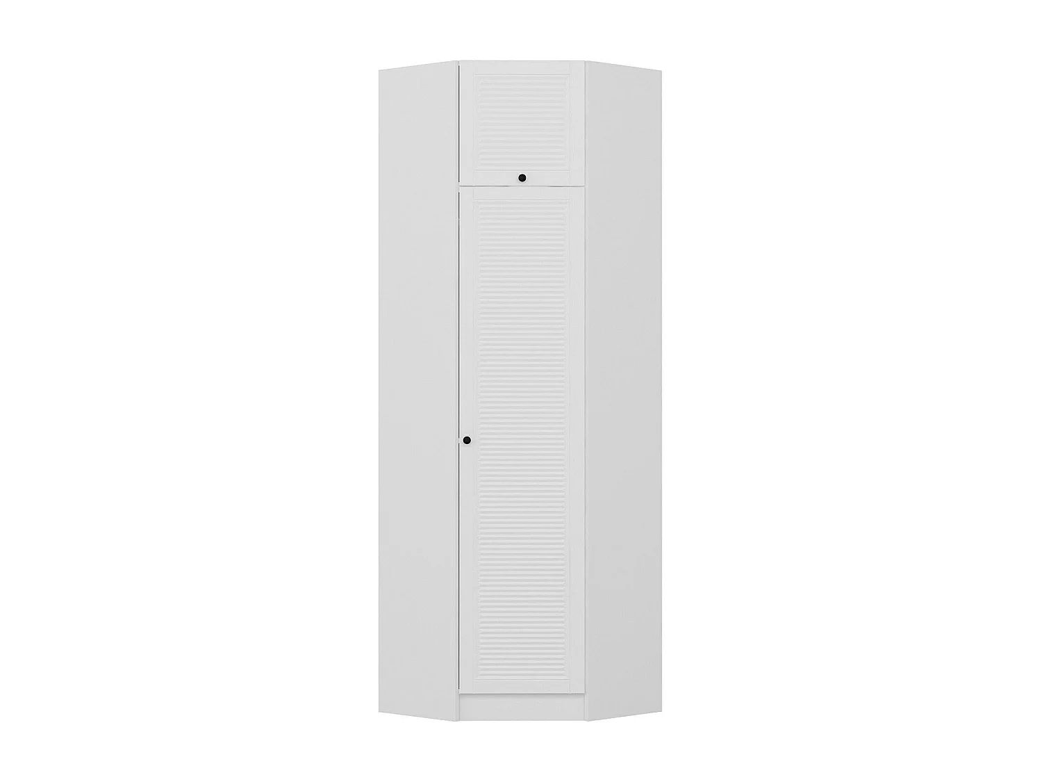 Armoire d'angle 1 porte battante et 1 porte basculante Kuta L74xH235cm Bois Blanc