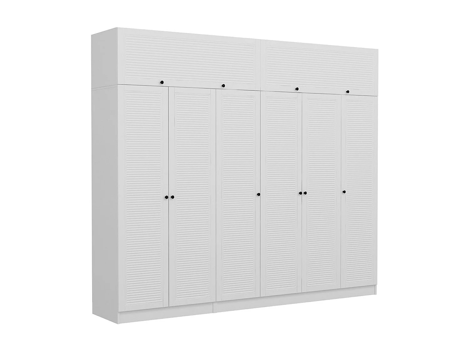 Armoire haute 6 portes battantes et 2 portes basculantes modèle 2 Kuta L270xH190cm Bois Blanc