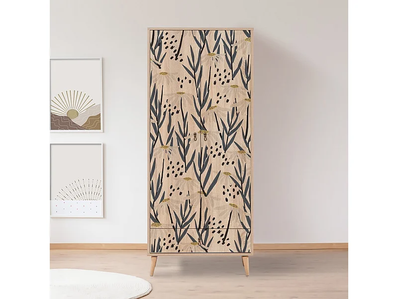 Armario City Daisy multicolor 80x190x45 cm