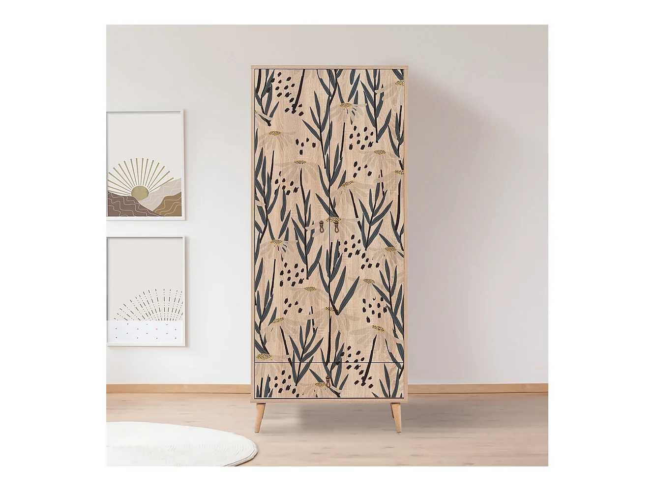 Armario City Daisy multicolor 80x190x45 cm