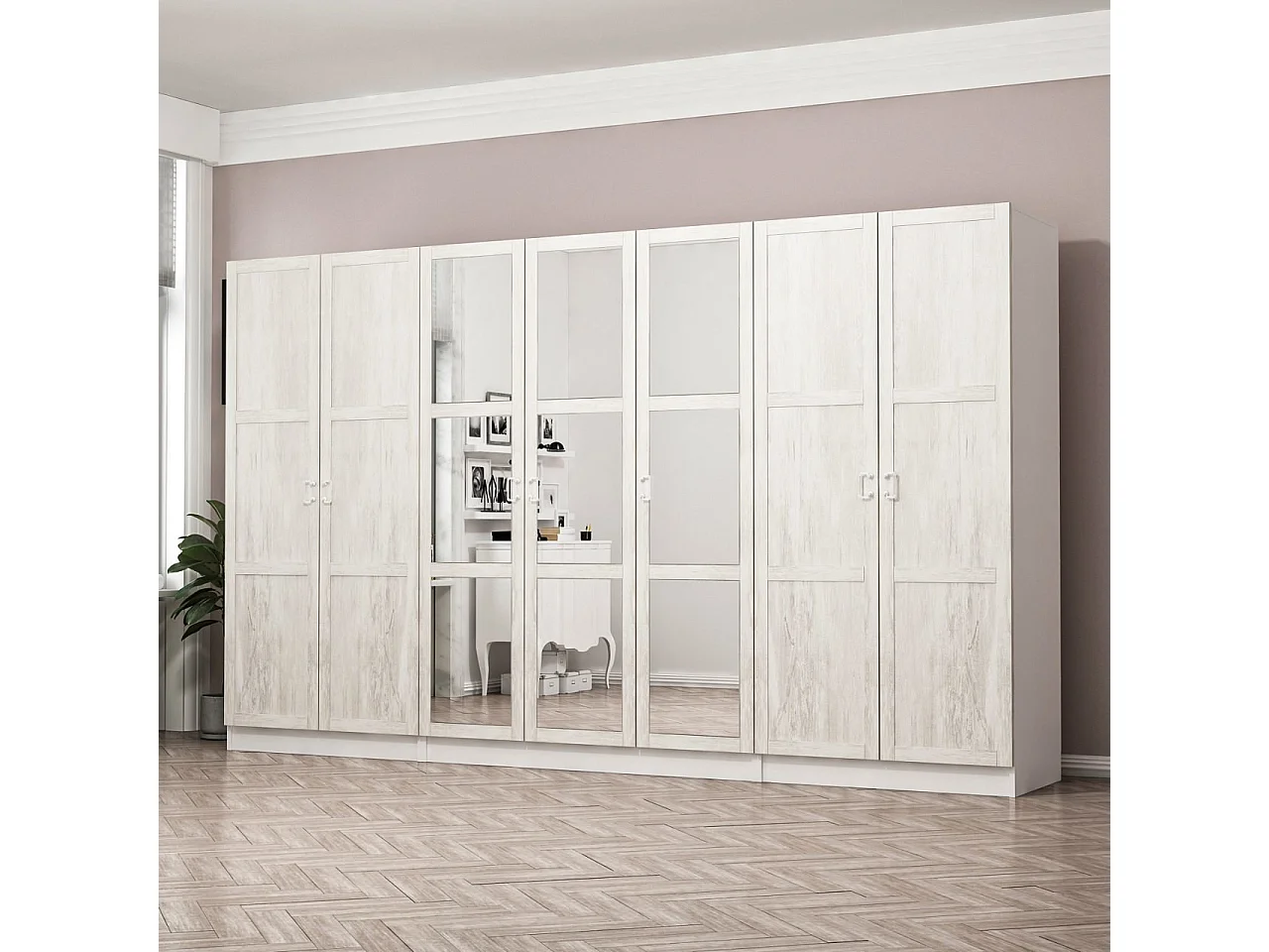 Armario Kale Country-2464 blanco 315x190x52 cm