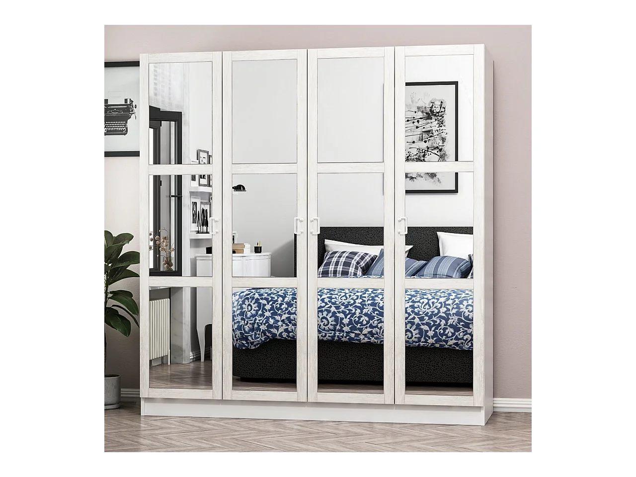 Armario Kale Country-2458 blanco 180x190x52 cm