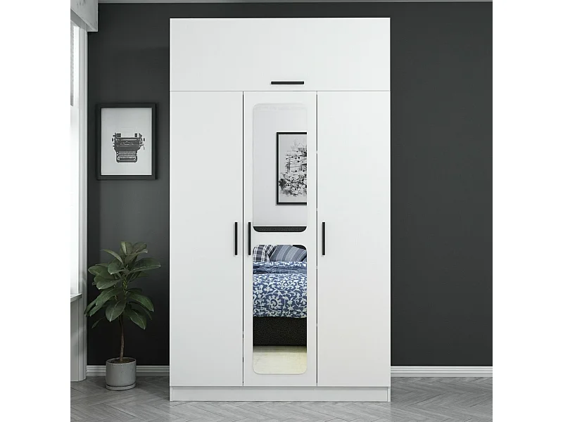 Armario Kale 3 Kapak Aynalı 255 blanco 135x255x52 cm