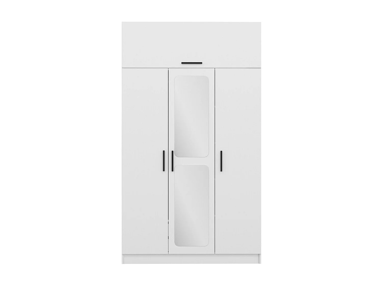 Armoire 4 portes et 2 miroirs Sanur L135xH255cm Blanc