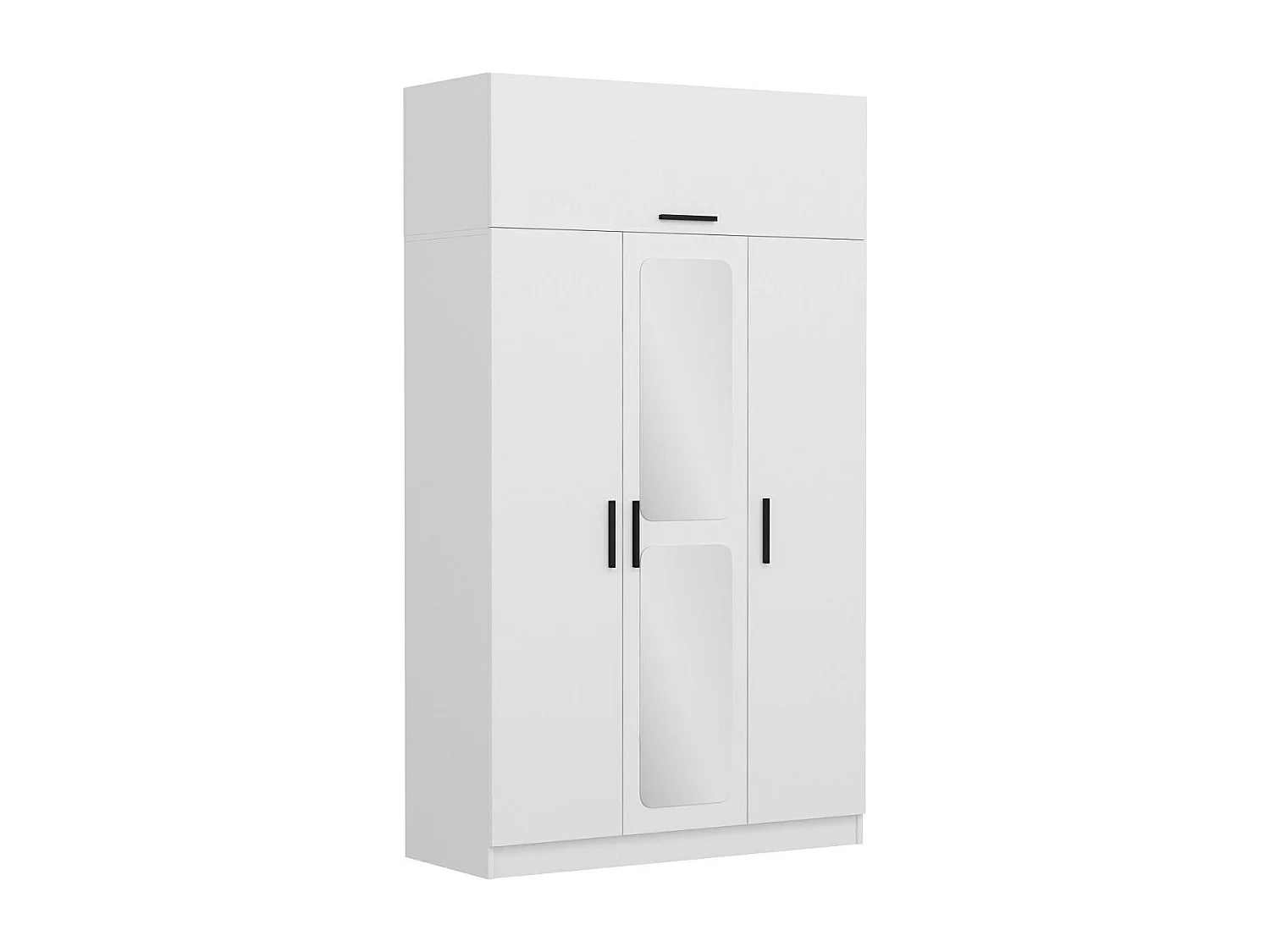 Armoire 4 portes et 2 miroirs Sanur L135xH255cm Blanc