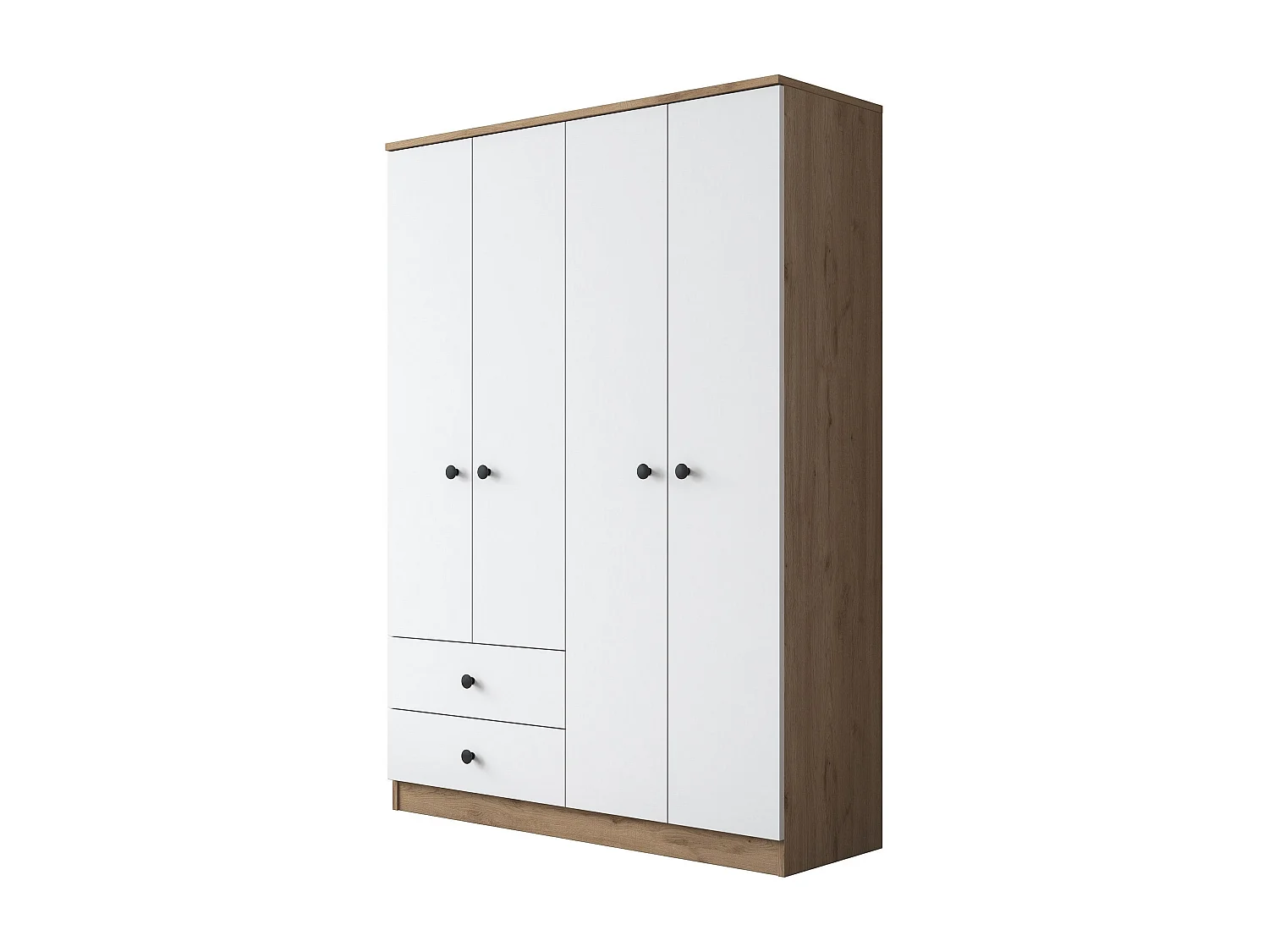 Armario BA108-2067 blanco color nogal 120x180x45 cm