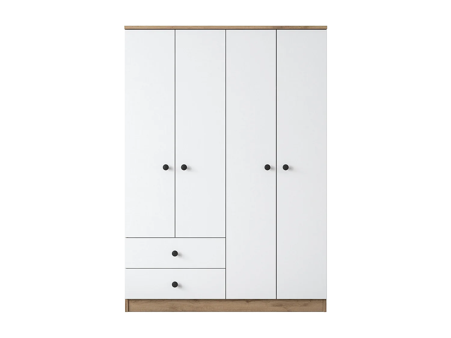 Roupeiro Escandinavo Valhalla - Design Moderno em Nogueira e Branco - 120x170x42.5cm