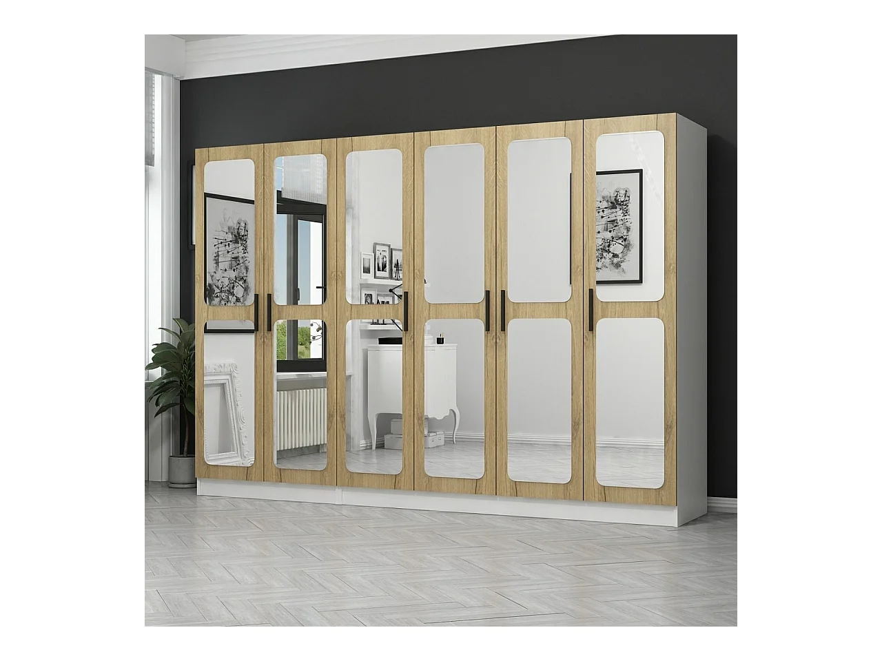 Armario Kale-2716 color nogal 225x190x52 cm