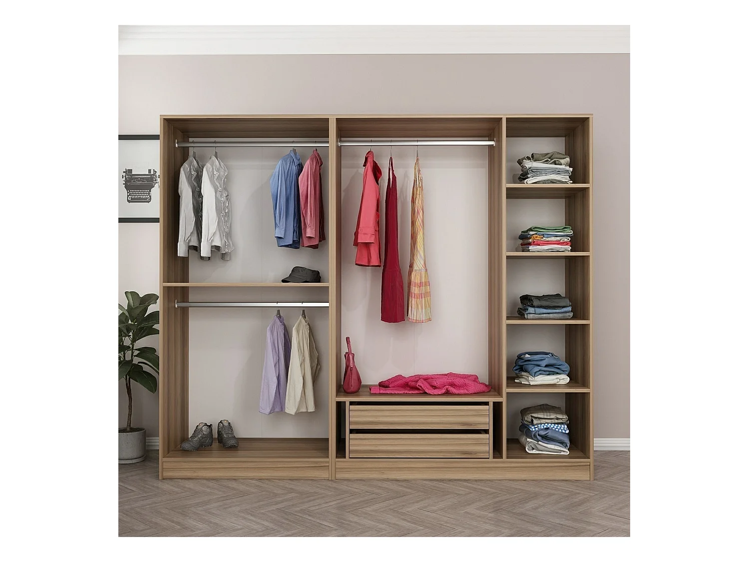 Armario Kale 5-210 dore 225x210x52 cm