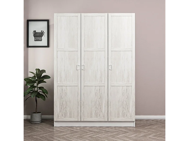 Armoire 3 portes Parai L135xH210cm Blanc