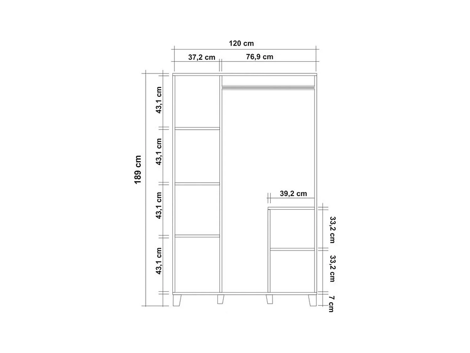 Armario Leva Hedera Desert color pino atlántico 120x189x48 cm