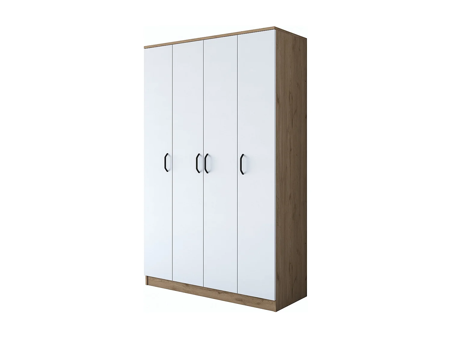 Armario BA116-2247 blanco color nogal 130x198.6x40 cm