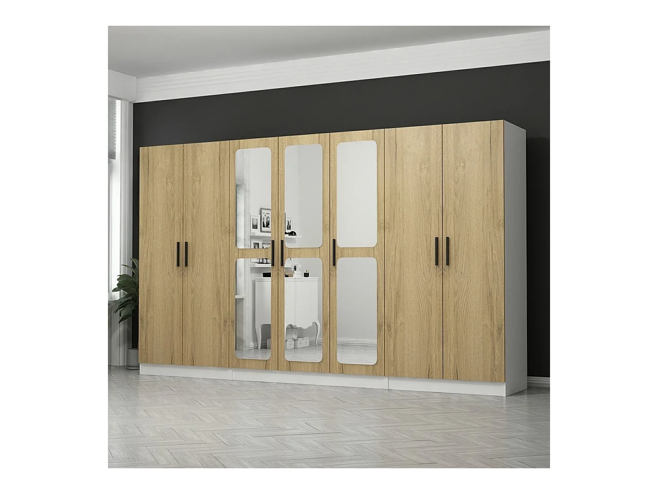 Armario Kale-2718 color nogal 315x190x52 cm