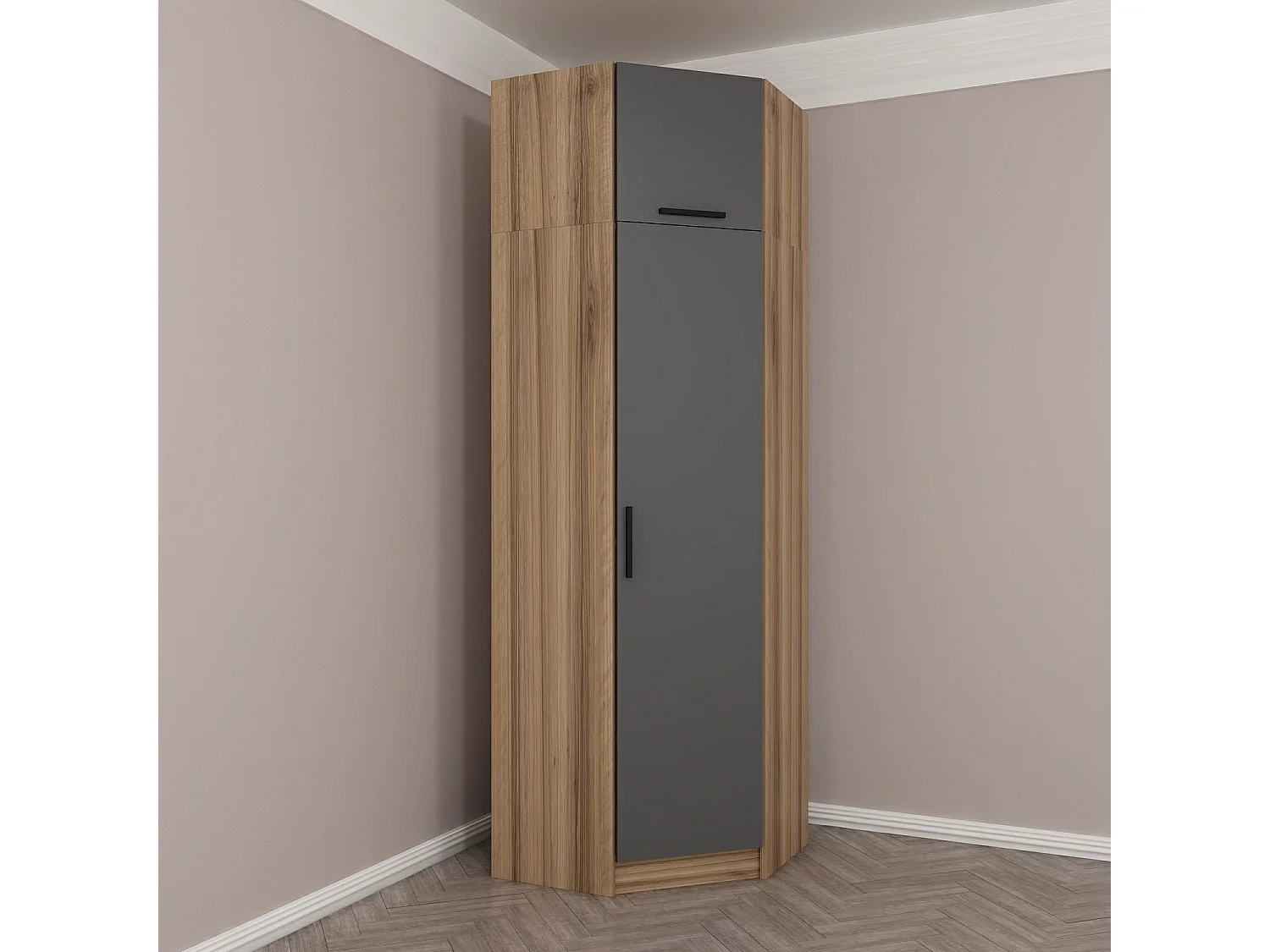 Armario Kale-2304 color roble antracita 74x255x52 cm