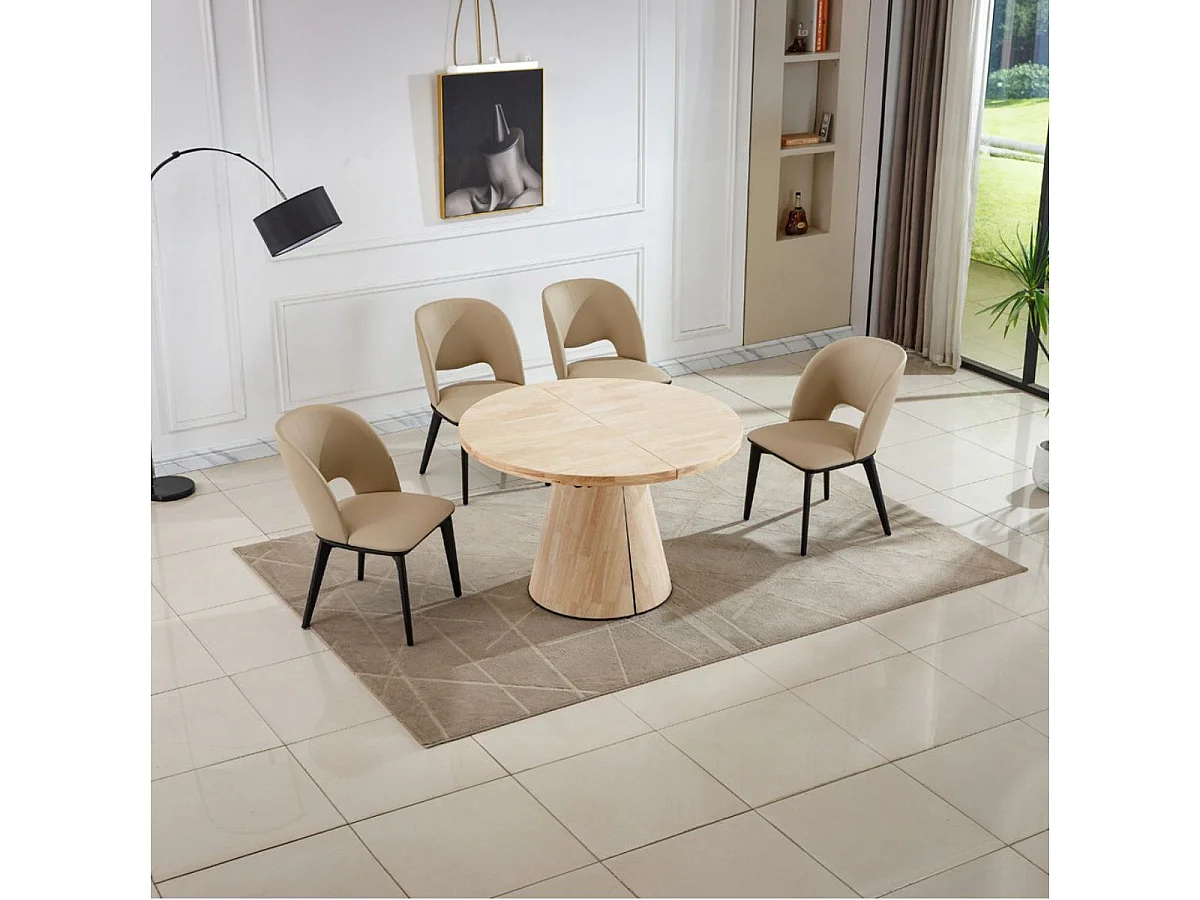 Mesa de comedor Kenia redonda extensible nordish 76x120-160-200x120 cm Adec
