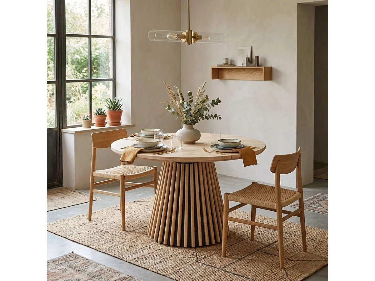 Mesa de comedor Grove redonda extensible nordish Ø102x76 cm Adec