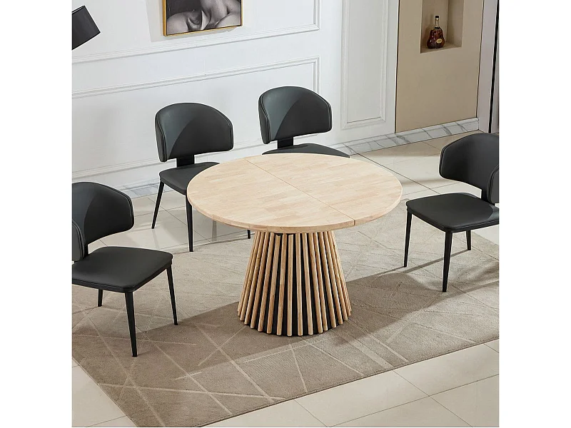 Mesa de comedor Grove redonda extensible nordish 76x120-160-200x120 cm Adec