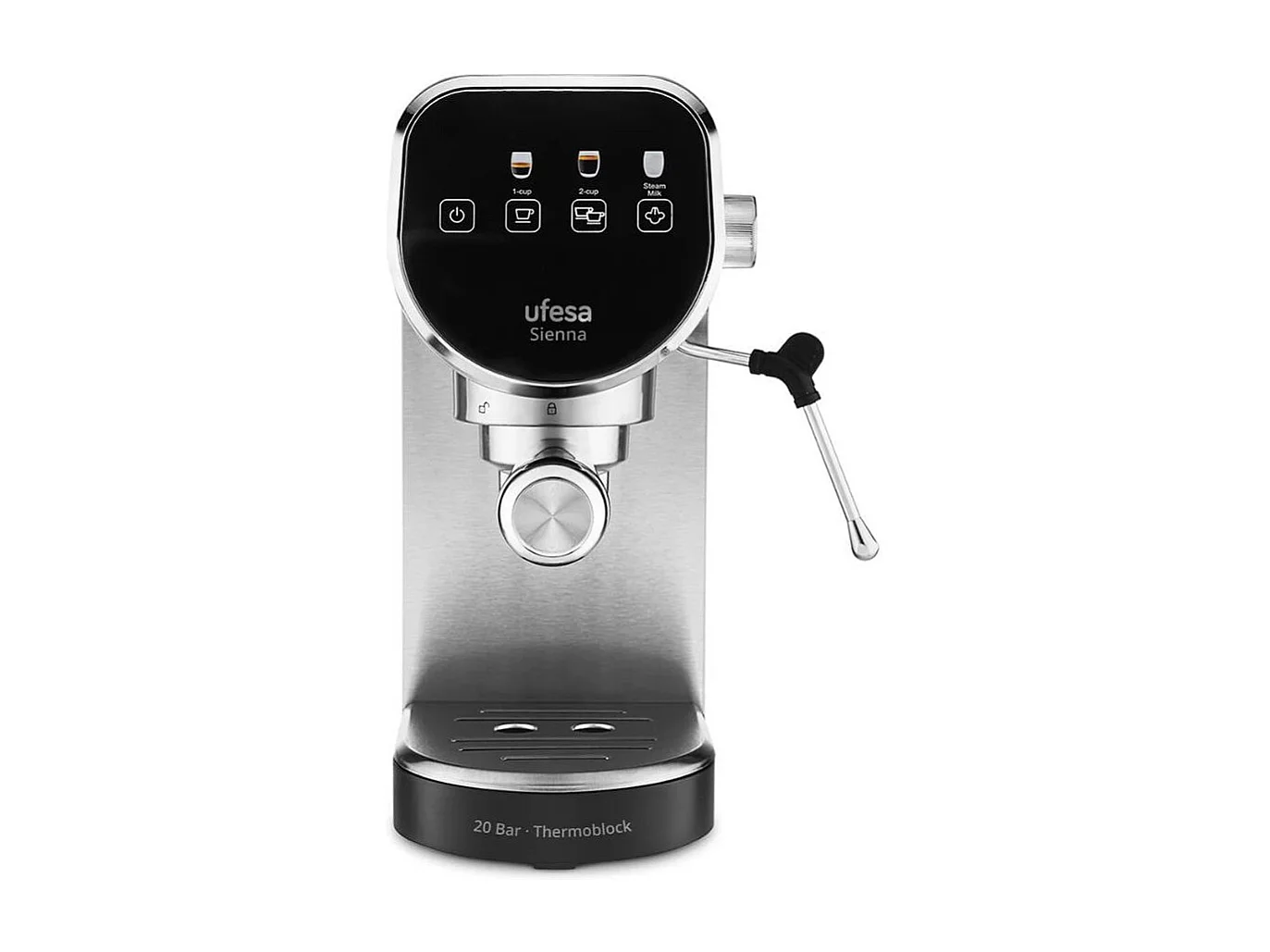 Cafetera espresso Ufesa Sienna 1360W 0,9L 2 tazas gris/negro