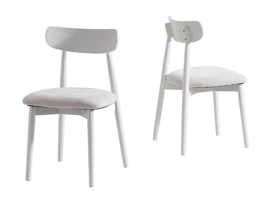 Pack de 2 sillas Shia asiento acolchado beige/blanco 83x49x42 cm Adec