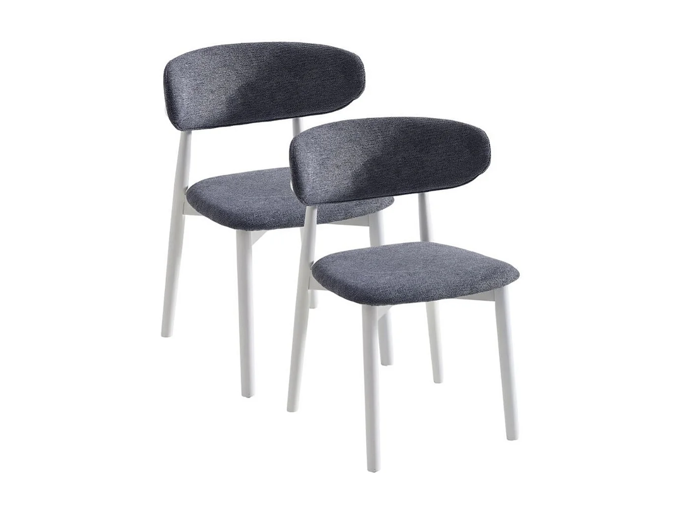 Pack de 2 sillas Vera respaldo curvo gris/blanco 79x48x45 cm Adec