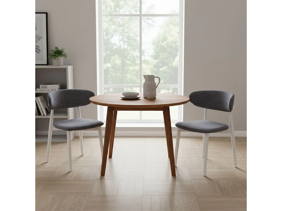 Pack de 2 sillas Vera respaldo curvo gris/blanco 79x48x45 cm Adec