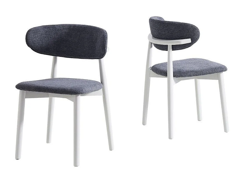 Pack de 2 sillas Vera respaldo curvo gris/blanco 79x48x45 cm Adec