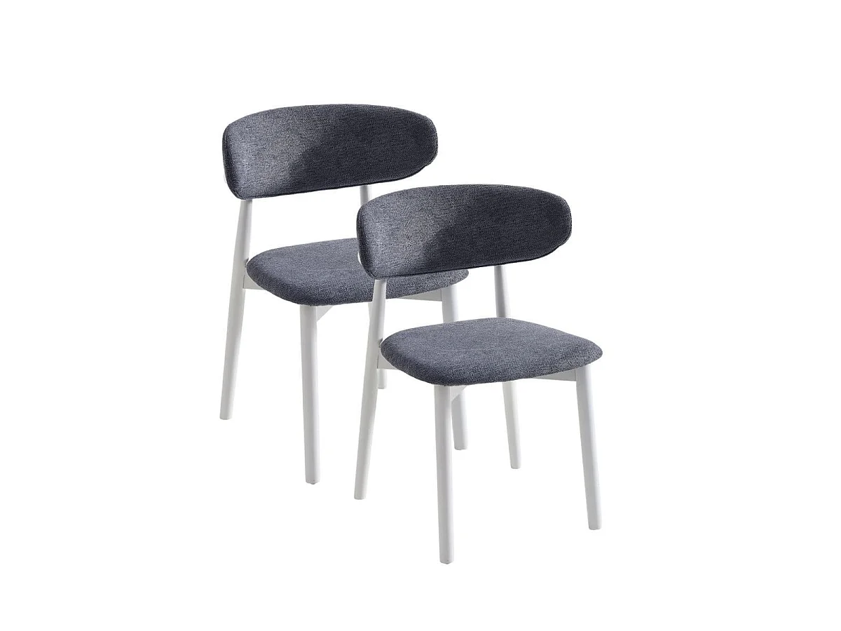 Pack de 2 sillas Vera respaldo curvo gris/blanco 79x48x45 cm Adec
