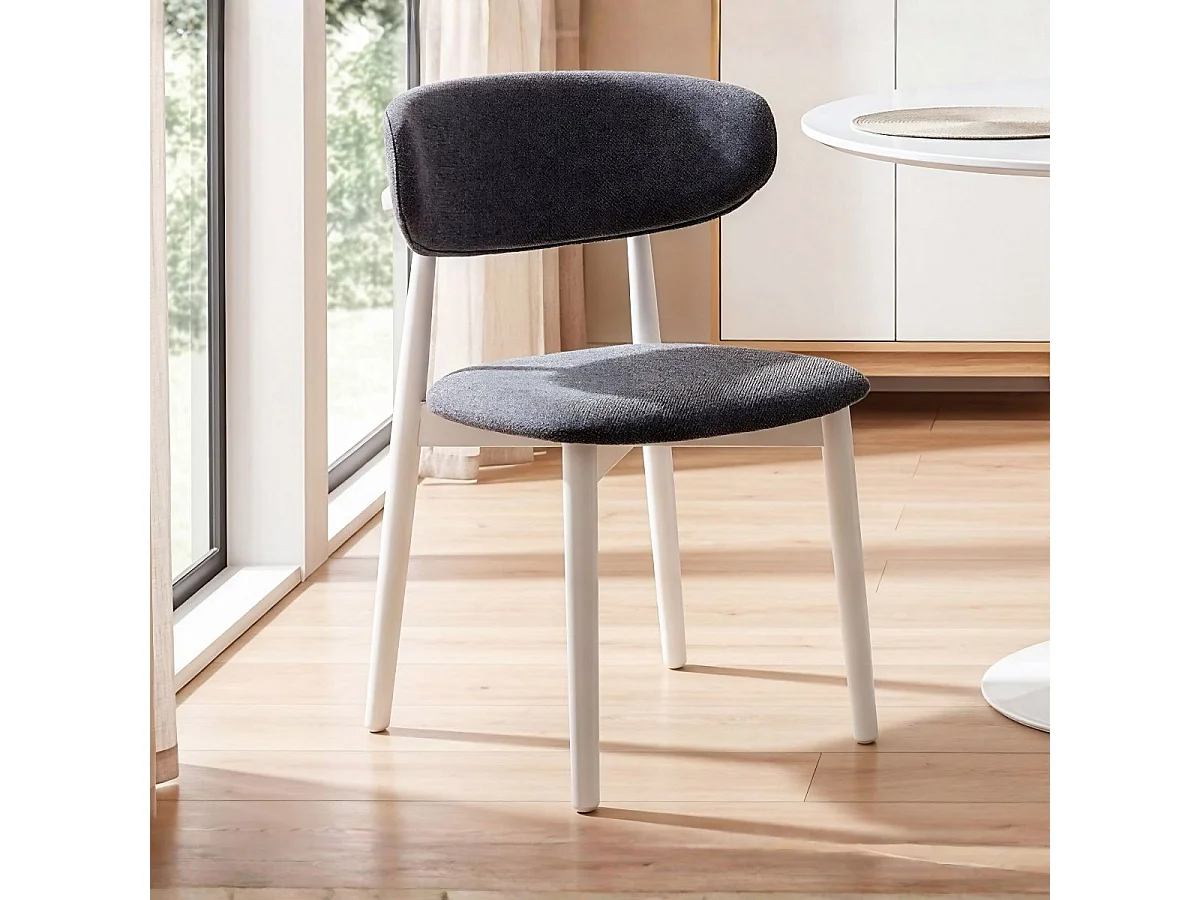 Pack de 2 sillas Vera respaldo curvo gris/blanco 79x48x45 cm Adec