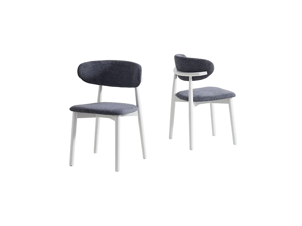 Pack de 2 sillas Vera respaldo curvo gris/blanco 79x48x45 cm Adec