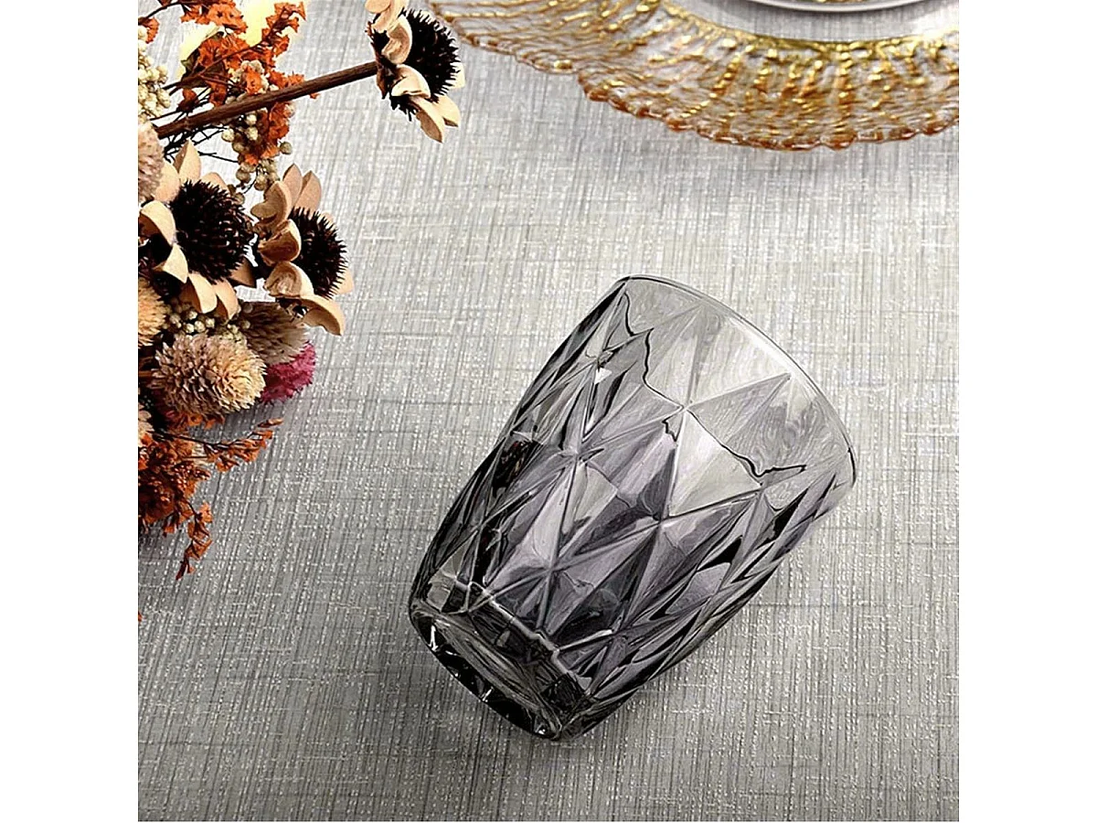 Pack 6 vasos Maia Quid vidrio gris 28 cl