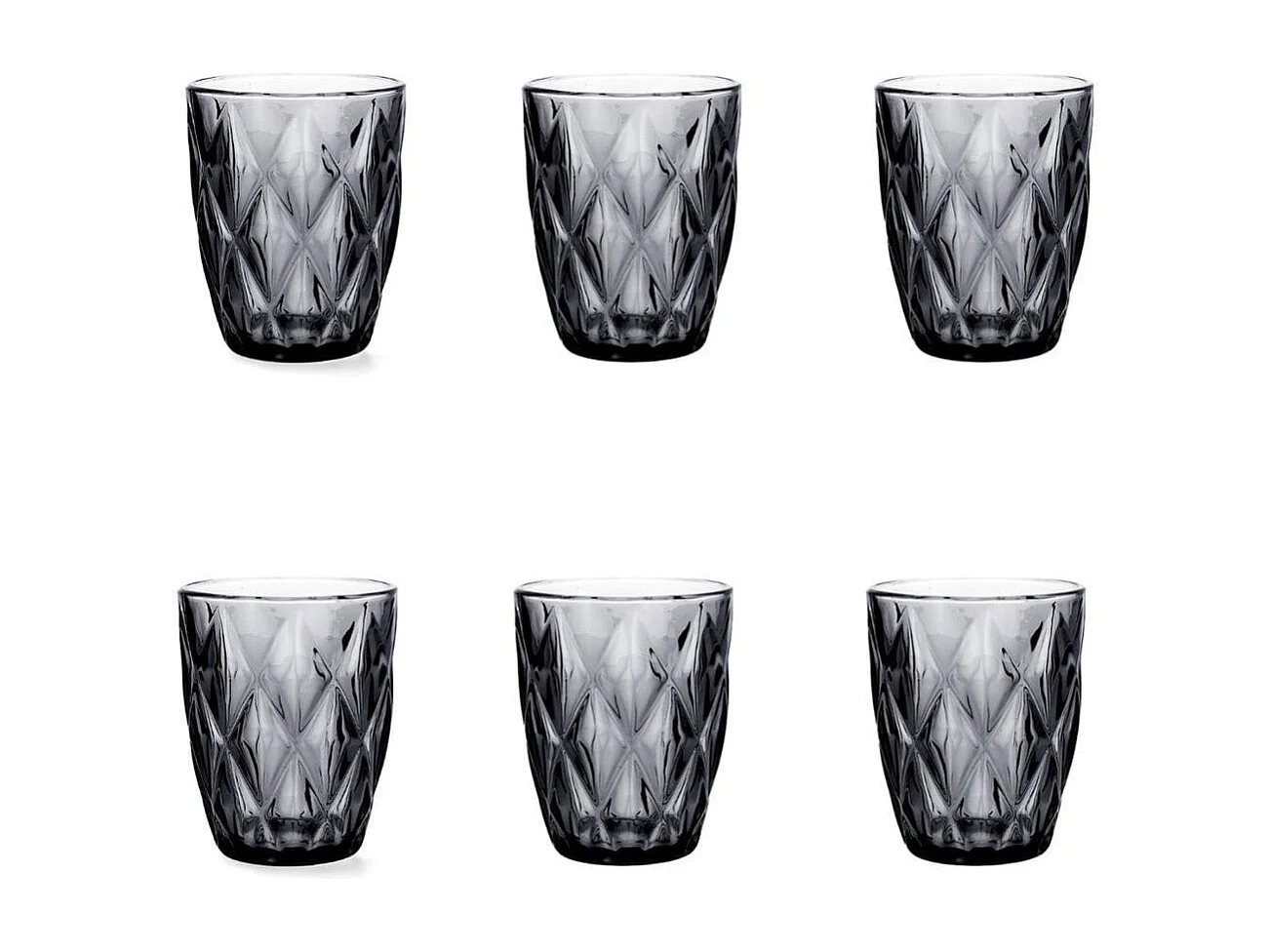 Pack 6 vasos Maia Quid vidrio gris 28 cl