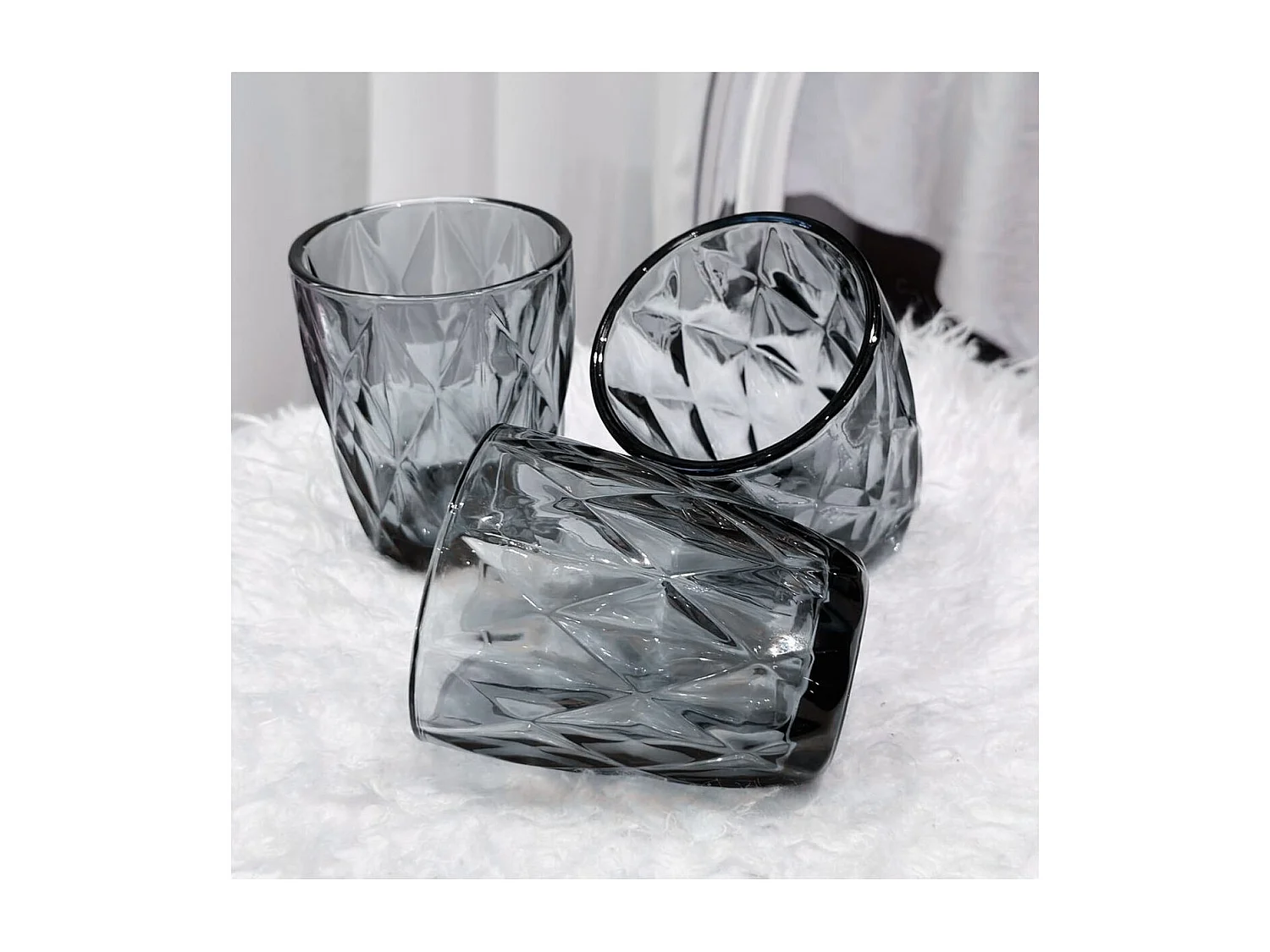 Pack 6 vasos Maia Quid vidrio gris 28 cl