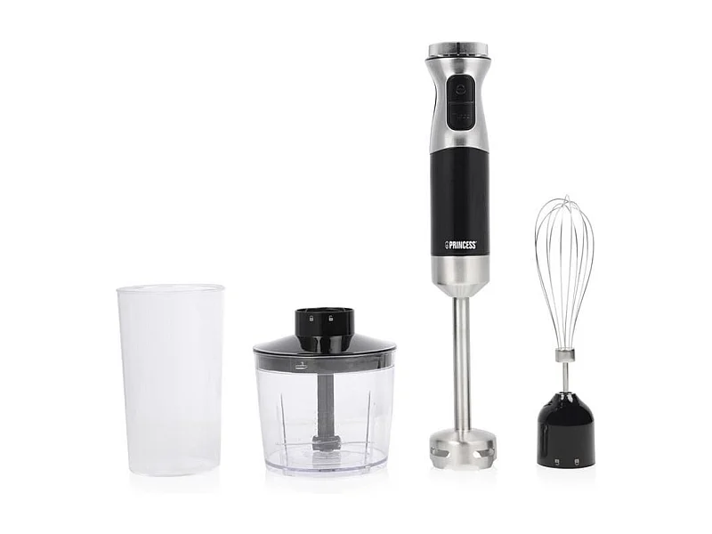 Batidora de mano Princess 1000W con accesorios acero inoxidable