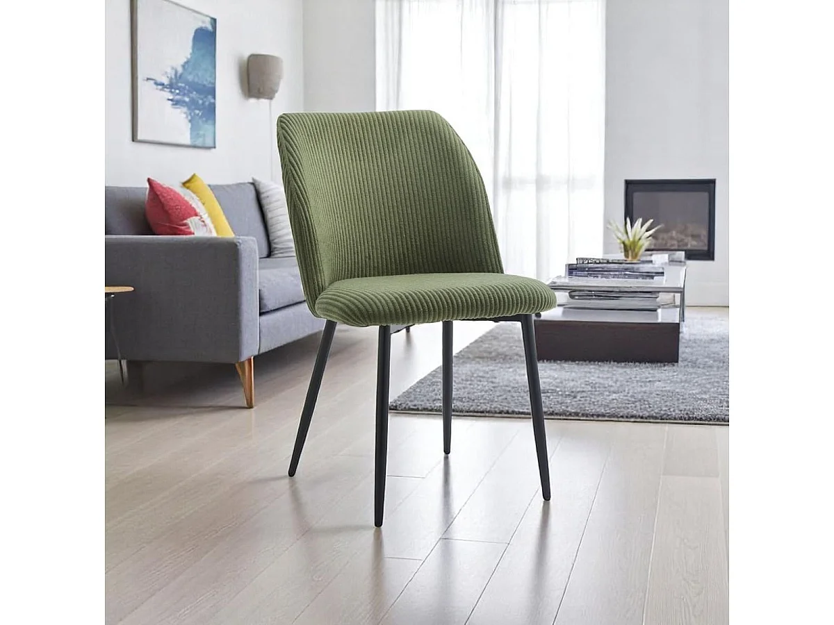 Silla de comedor Milán asiento acolchado verde oscuro 84x50x62 cm