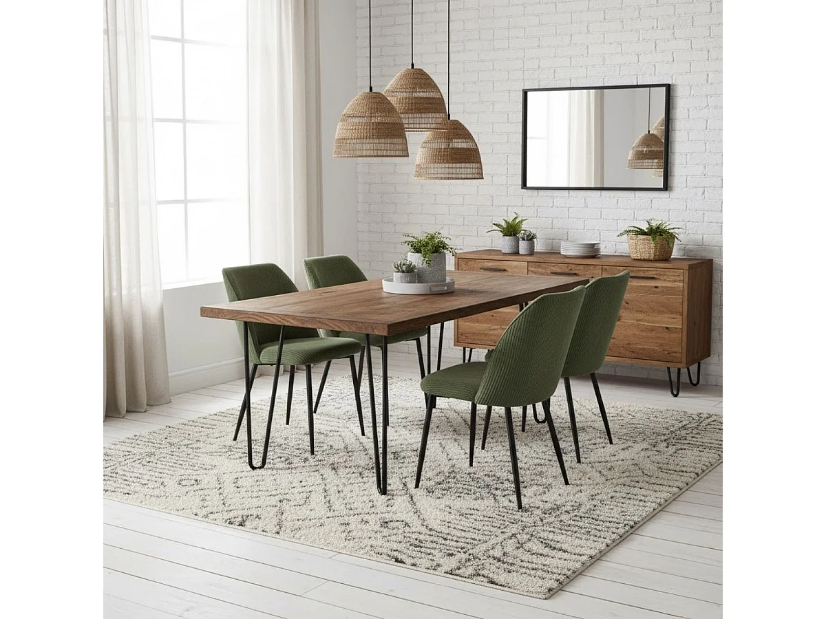 Silla de comedor Milán asiento acolchado verde oscuro 84x50x62 cm