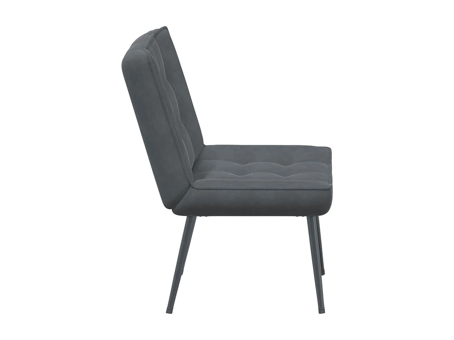 Chaise de relaxation gris foncé 64x74x84 cm velours