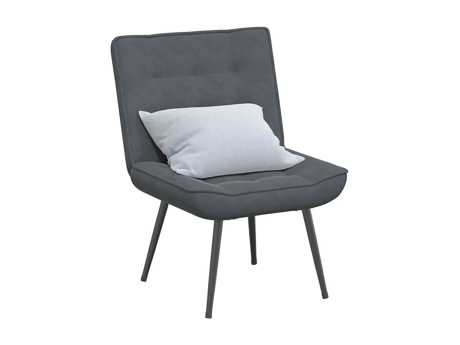 Chaise de relaxation gris foncé 64x74x84 cm velours