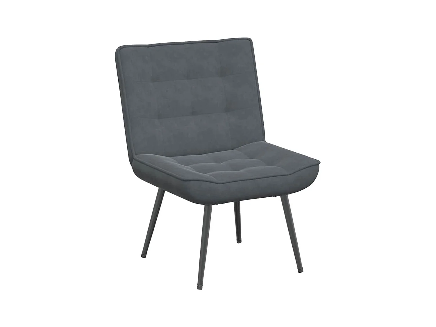 Chaise de relaxation gris foncé 64x74x84 cm velours