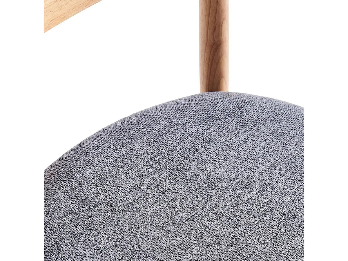 Pack de 2 sillas Shia asiento acolchado gris/natural 83x49x42 cm Adec