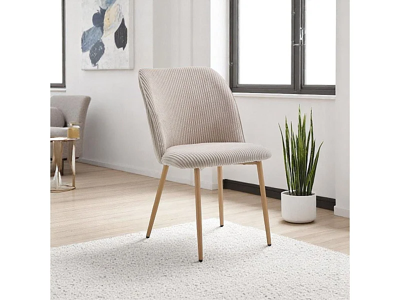 Silla de comedor Milán asiento acolchado beige 84x50x62 cm