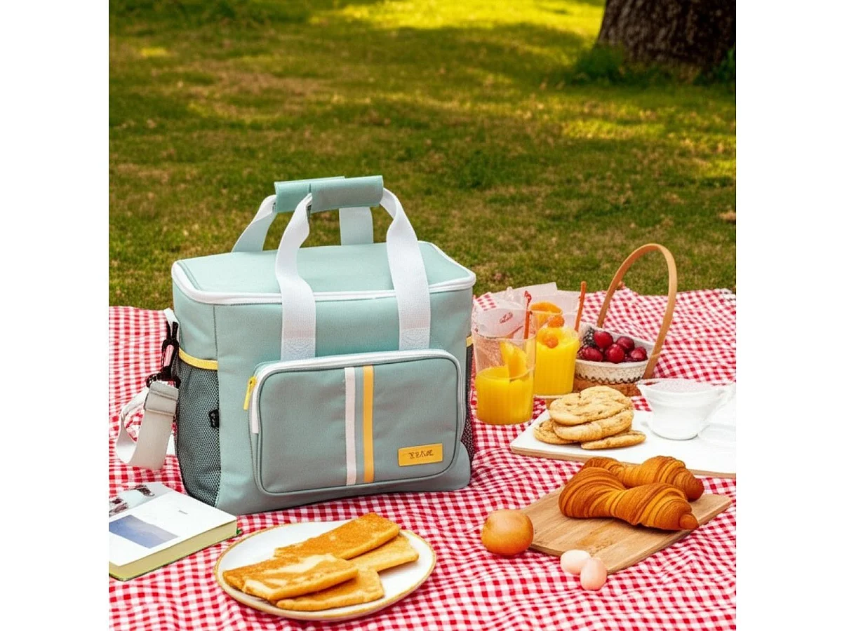 Bolsa térmica Sugar Quid 22L con asa regulable verde 33x28x24 cm